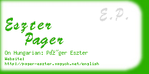 eszter pager business card